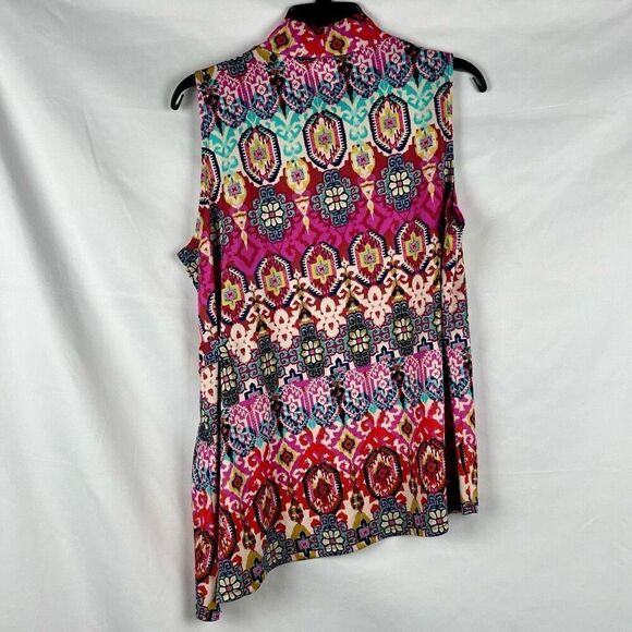 Melissa Paige Asymmetrical Turtleneck Side Buckle Sleeveless Blouse XL - Picture 3 of 10